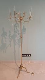 Vloerlamp volledig uit messing en kristal 145 cm hoog, Ophalen