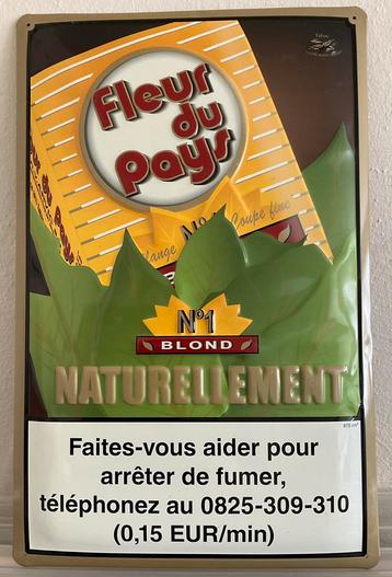 Reclamebord FLEUR DU PAYS tabak, Verzamelen, Ophalen of Verzenden, Gebruikt, Reclamebord