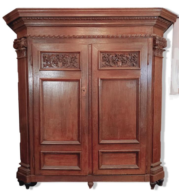 Grande garde-robe en chêne début 18e s., Antiek en Kunst, Antiek | Meubels | Kasten, Ophalen
