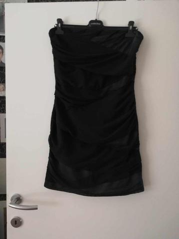 Jurk, strapless, feestmodel, zwart maat 40, solden