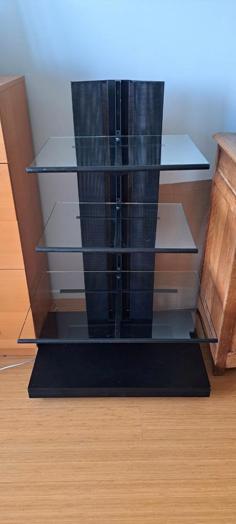 Meuble design Art Deco metal et verre, TV, Hi-fi & Vidéo, Support de télévision, Comme neuf, Enlèvement