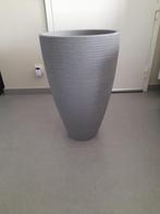 Lichtgrijze hoge terras vaas/pot (Hoogte 60cm), Kunststof, Overige kleuren, 50 tot 75 cm, Nieuw