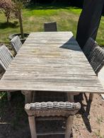 Houten tuintafel met 6 stoelen, Tuin en Terras, Ophalen, Gebruikt