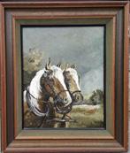 Huile sur toile chevaux de laboure, Antiquités & Art, Enlèvement