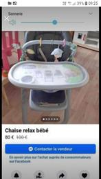 Chaise relax bébé chicco, Plateau amovible, Enlèvement, Chaise évolutive, Utilisé