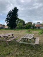 Houten picknick tafels buiten, Tuin en Terras, Picknicktafels, Ophalen, Gebruikt, Rechthoekig, Hout