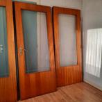 3 retro deuren met ingezet geslepen glas., Doe-het-zelf en Bouw, Deuren en Vliegenramen, Ophalen, Glas