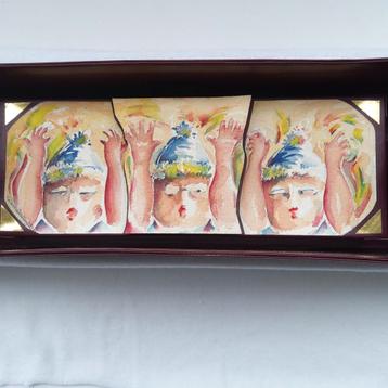 Box Art: " Fiesta ". Kunst in doosvorm. beschikbaar voor biedingen