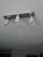 PLAFONDLAMP met 3 richtbare lichtpunten (ook LED), Ophalen, Zo goed als nieuw, Glas, Eigentijds