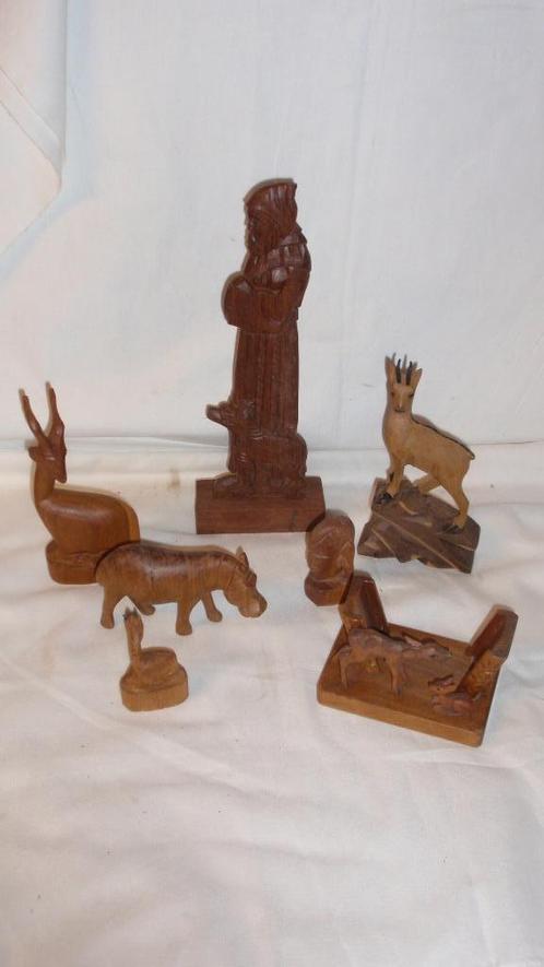 Lot van 6 stuks houtsnijwerk Afrikaans Zwarte woud ..., Antiquités & Art, Art | Sculptures & Bois, Enlèvement ou Envoi