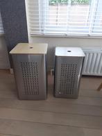 2 inox metalen wasmanden met houten deksel, Huis en Inrichting, Ophalen, Zo goed als nieuw, Overige typen