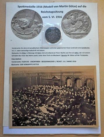 Spottende medaille reichsparteitag 1916, munt + foto beschikbaar voor biedingen