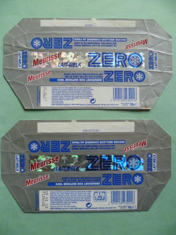 Chocolade Meurisse Zero chocolat emballages wikkels omslagen, Verzamelen, Merken en Reclamevoorwerpen, Gebruikt, Verpakking, Ophalen of Verzenden