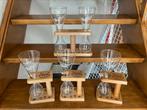Kwak glazen met houten houder - 2 varianten, Verzamelen, Ophalen, Nieuw
