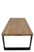 teak salontafel met 5 cm dik blad 120x60x45, 100 tot 150 cm, Nieuw, Metaal, Minder dan 50 cm
