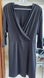 robe soir noire cache-coeur croisé, fluide, manche 3/4 T40, Enlèvement ou Envoi, Comme neuf, Taille 38/40 (M), Noir
