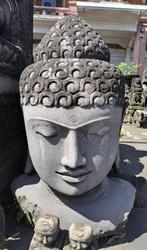 Groot Stenen Tuinbeeld Hoofd van Boeddha 110cm