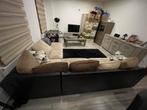 L-vormige zetel (Lederen / din stoffen interieur)  + kussens, Huis en Inrichting, Ophalen, Zo goed als nieuw, Stof