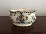 Oude schaal bloempot bloemen Belgium keramiek 22x13x13 cm, Enlèvement ou Envoi