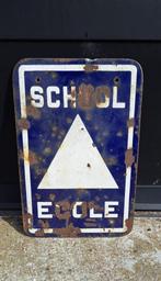 Oud emaille bord, School / Ecole, stoere decoratie😎, Ophalen of Verzenden