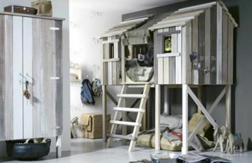 UNIEK BOOMHUTBED CAMO HANDGESCHILDERD BED BOOMHUT, Kinderen en Baby's, Kinderkamer | Bedden, Gebruikt, 180 cm of meer, 100 cm of meer