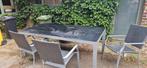 Tuinset met glazen tafel, Tuin en Terras, Ophalen, Gebruikt