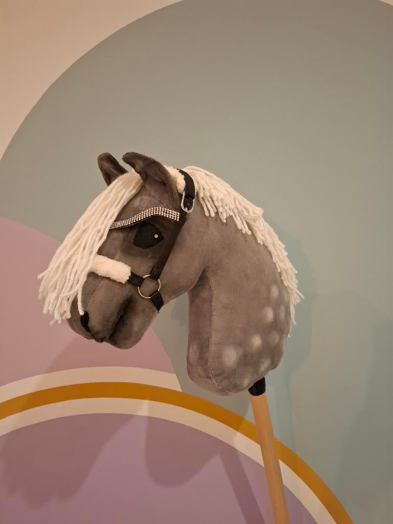 Stokpaard hobby horse handgemaakt met halster grijs, Ophalen, Nieuw