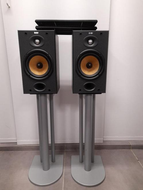 B&W  DM601S2 met of zonder stands, Audio, Tv en Foto, Luidsprekerboxen, Zo goed als nieuw, Front, Rear of Stereo speakers, 60 tot 120 watt