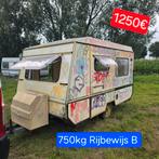 Caravan 750kg rijbewijs B foodtruck werfkeet camping paarden, Caravans en Kamperen, Overige merken, Bedrijf, Treinzit, 50 kg of minder
