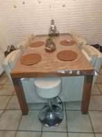 Eetkamer set  met 6 leren stoelen salontafel tv kast, Huis en Inrichting, Kasten | Dressoirs, Ophalen, Gebruikt, Eikenhout, Met lade(s)
