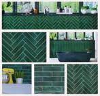 Wandtegels groen 7,5x30 handvormtegels Cifre opal tegels, Nieuw, Wandtegels, Keramiek, Ophalen of Verzenden
