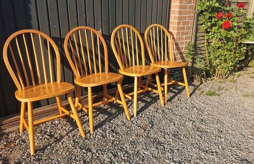 Set 4 houten stoelen, Huis en Inrichting, Stoelen, Gebruikt, Ophalen