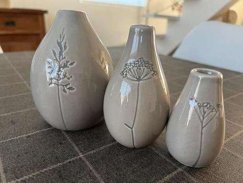 Trio van 3 vaasjes in keramiek, Huis en Inrichting, Woonaccessoires | Vazen, Zo goed als nieuw, Ophalen of Verzenden