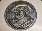 Groot antieken koperen wandbord in relief Rubens, Antiek en Kunst, Antiek | Brons en Koper, Ophalen of Verzenden