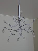 PLAFONDLAMP MET BIJHOREND STALAMPJE, Enlèvement, Comme neuf, Verre, Modern