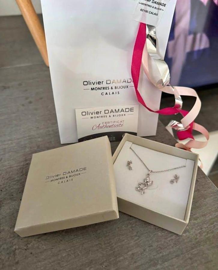 Collier boucle d’oreilles fée, Bijoux, Sacs & Beauté, Colliers, Neuf, Argent, Gris, Enlèvement ou Envoi