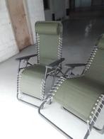 Tuin/strand stoelen van bij Intratuin, lichtgroen,tot 160kg, Tuin en Terras, Ophalen, Zo goed als nieuw, Metaal, Inklapbaar