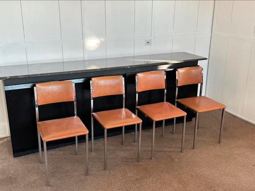 Eetkamerstoelen | Chroom buisframe | set van 4, Antiek en Kunst, Antiek | Meubels | Stoelen en Sofa's, Ophalen