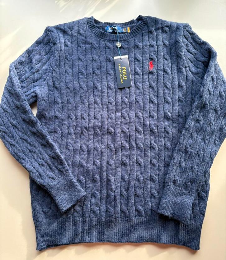 Ralph lauren kabel trui, Kleding | Heren, Truien en Vesten, Nieuw, Maat 48/50 (M), Blauw, Ophalen of Verzenden