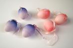 6 deco paaseieren : 3 roze & 3 paarse/lila - Pasen, Diversen, Pasen, Ophalen of Verzenden, Zo goed als nieuw