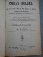 Codes  Belges Lois Usuelles juli 1902, Antiek en Kunst, Ophalen of Verzenden
