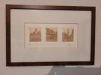 Ets van Hasselt met kader in notenhout, Antiek en Kunst, Kunst | Etsen en Gravures, Ophalen