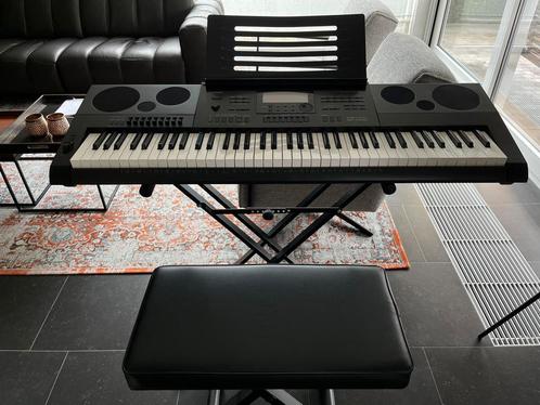 Casio WK 7600 + keyboardstandaard + keyboardbank + stofhoes, Musique & Instruments, Claviers, Comme neuf, 76 touches, Casio, Connexion MIDI