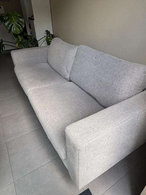 Grijze zetel Weba, Huis en Inrichting, Zetels | Zetels, Gebruikt, Rechte bank, Driepersoons, 200 tot 250 cm, 75 tot 100 cm, Stof