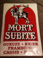 Blikken bier  reclame bord en krijt bort mort subite, Verzamelen, Ophalen, Nieuw, Reclamebord