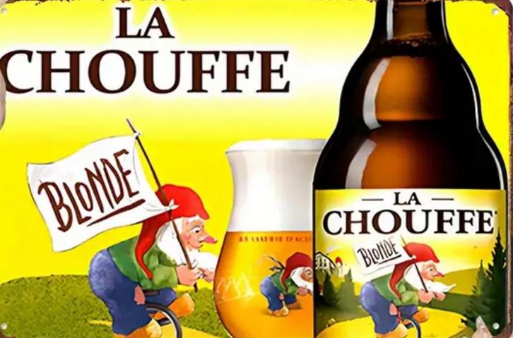 Reclamebord vintage La Chouffe blond - mancave poolhouse new, Verzamelen, Merken en Reclamevoorwerpen, Nieuw, Reclamebord, Ophalen of Verzenden