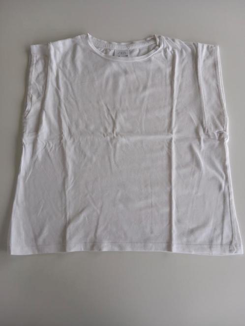 Wit t-shirt Zara voor meisje maat 134, Kinderen en Baby's, Kinderkleding | Maat 134, Zo goed als nieuw, Meisje, Shirt of Longsleeve