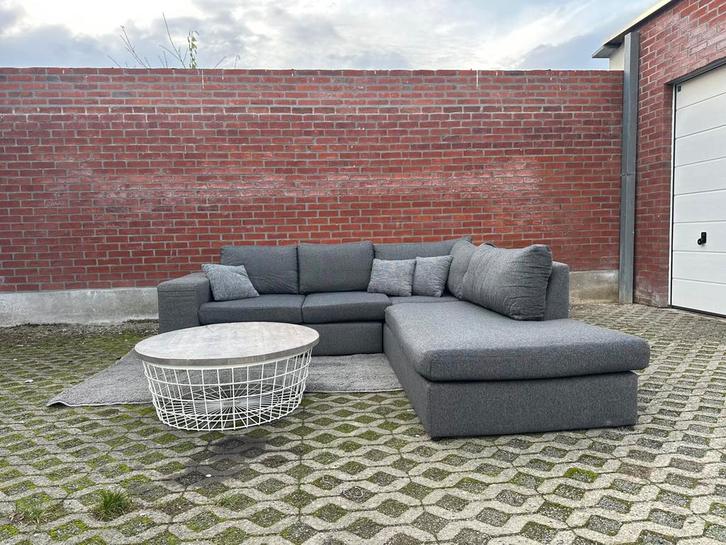 PRACHTIGE GRIJZE HOEKZETEL |  FREE DELIVERY | ‼️, Huis en Inrichting, Zetels | Complete zithoeken, Zo goed als nieuw, Stof, Ophalen of Verzenden