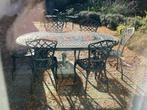 Ijzeren tuintafel met 8 stoelen donkergroen, Enlèvement, Utilisé, Ovale, Métal