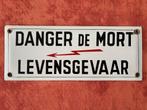 GEËMAILLEERDE PLAAT MET LEVENSGEVAAR, Ophalen of Verzenden, Gebruikt, Reclamebord